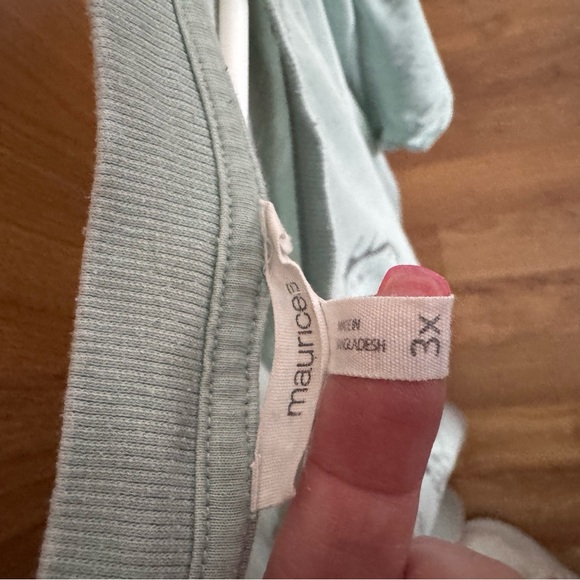 Maurices Light Green Ribbed T-Shirt - Picture 2 of 2